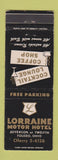 Matchbook Cover - Lorraine Motor Hotel  Toledo OH