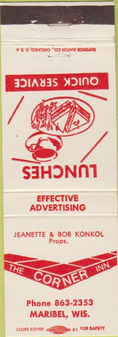 Matchbook Cover - The Corner Inn Maribel WI