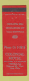 Matchbook Cover - Colonial Motel Lima OH