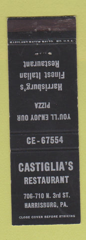 Matchbook Cover - Castiglia's Restaurant Harrisburg PA Pizza