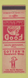 Matchbook Cover - Cotton's Sandwish Shop Frederick MD girlie