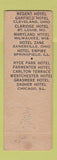 Matchbook Cover - Zane Hotel Zanesville OH
