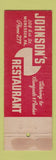 Matchbook Cover - Johnson's Restaurant Monessen PA WEAR