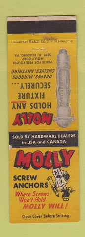 Matchbook Cover - Molly Screw Anchors Reading PA