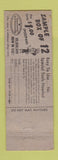 Matchbook Cover - Molly Screw Anchors Reading PA