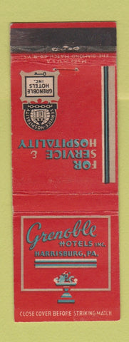 Matchbook Cover - Grenoble Hotels Harrisburg PA