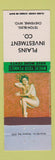 Matchbook Cover - Plains Investment Cheyenne WY pinup
