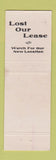 Matchbook Cover - Plains Investment Cheyenne WY pinup
