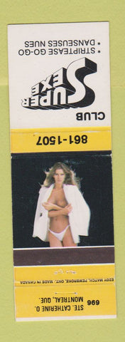 Matchbook Cover - Club Super Sexe strip club Montreal QC pinup