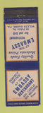 Matchbook Cover - Embassy Restaurant Wilkes Barre PA WEAR