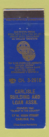 Matchbook Cover - Carlisle Building and Loan PA