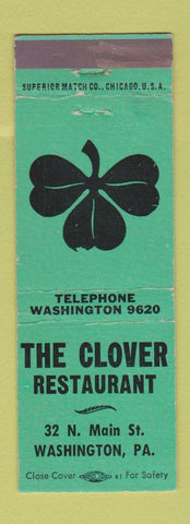 Matchbook Cover - Clover Restaurant Washington PA