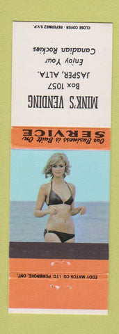 Matchbook Cover - Mink's Vending Jasper AB pinup