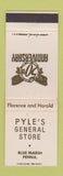 Matchbook Cover - Pyle's General Store Blue Marsh PA