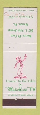 Matchbook Cover - Warren TV PA Cable