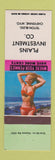 Matchbook Cover - Plains Investment Cheyenne WY pinup