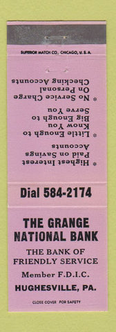 Matchbook Cover - Grange National Bank Hughesville PA