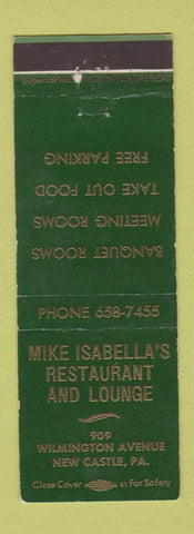 Matchbook Cover - Mike Isabella's Restaurant New Castle PA