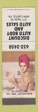 Matchbook Cover - Discount Auto Body New Castle PA pinup