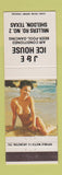 Matchbook Cover - J&E Ice House billiards Sheldon TX pinup