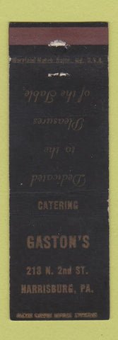 Matchbook Cover - Gaston's Restaurant Harrisburg PA WEAR