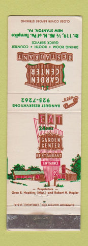 Matchbook Cover - Garden Center Restaurant New Stanton PA WEAR