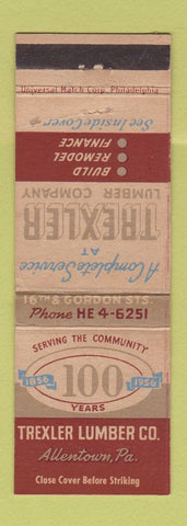 Matchbook Cover - Trexler Lumber Alletnwon PA 1956