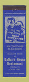 Matchbook Cover - Bellaire House Restaurant Carlisle PA