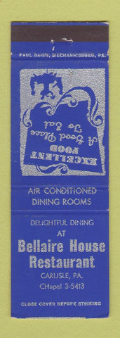 Matchbook Cover - Bellaire House Restaurant Carlisle PA