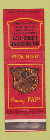 Matchbook Cover - Moose Lodge Selinsgrove PA WEAR
