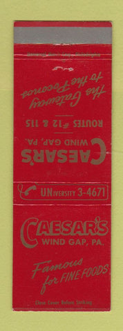 Matchbook Cover - Caesar's Restaurant Wind Gap PA