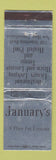 Matchbook Cover - January's Restaurant Disco New Home PA WEAR
