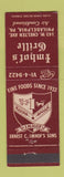 Matchbook Cover - Imhof's Grille Philadelphia PA