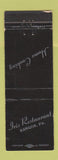 Matchbook Cover - Iris Restaurant Bangor PA WORN