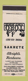 Matchbook Cover - Albright's Hardware Allentown PA