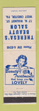 Matchbook Cover - Theresa's Beauty Salon West Chester PA girlie