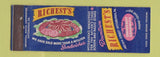 Matchbook Cover - Richest's Restaurant Pittsburgh PA Corned Beef