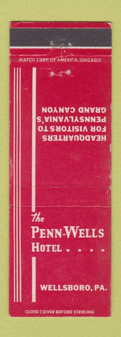 Matchbook Cover - Penn Wells Hotel Wellsboro PA WEAR