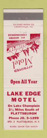Matchbook Cover - Lake Edge Motel Plattsburgh NY