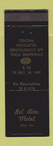Matchbook Cover - Bel Aire Motel Erie PA