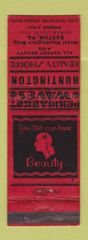Matchbook Cover - Huntington Beauty Shoppe Easton PA girlie WEAR