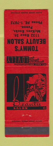 Matchbook Cover - Tommy's Beauty Salon McKees Rocks PA girlie