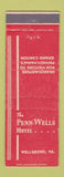 Matchbook Cover - Penn Wells Hotel Wellsboro PA
