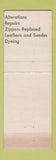 Matchbook Cover - Nor Ric Cleaners New Castle PA girlie