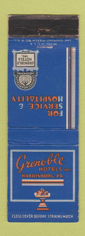 Matchbook Cover - Grenoble Hotels Harrisburg PA WORN