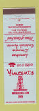 Matchbook Cover - Vincent's Restaurant Warrington Inn PA