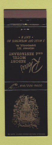 Matchbook Cover - Rhea's Resort Motel Shippenville PA WEAR