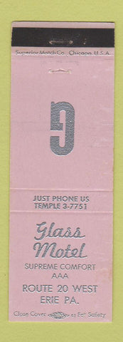 Matchbook Cover - Glass Motel Erie PA
