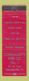 Matchbook Cover - Community Fire Company #1 Schnecksville PA WEAR