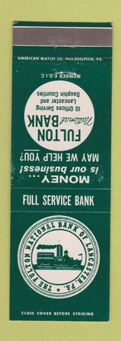 Matchbook Cover - Fulton National Bank of Lancaster PA